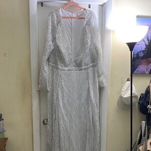 Elegant Silver Sequin Dress